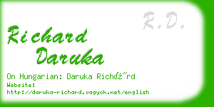 richard daruka business card